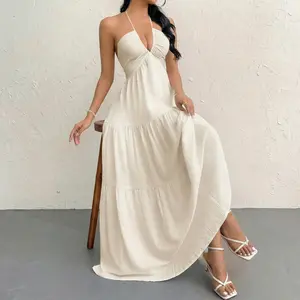 Women's Plain Dress, Summer Clothes Women, Casual Basic Loose Fit Sleeveless Dress for Beach Holiday Vacation, Ladies Summer Clothes, Women's Clothing, Womenswear, Dresses for Party, Minimalist A Line Dress