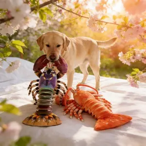21.65 Inch Realistic Large Lobster Plush Toy, Pet Toy, Vibrant Color Giant Lobster, Interactive Simulation Pet Toy for Dogs