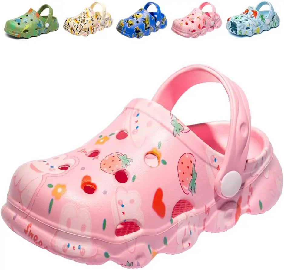 Kids Clogs Boys Girls Toddler Dinosaur Slip on Slide Garden Shoes Cartoon Beach Pool Kids Clog Sandals Slippers Water ClogsGift..