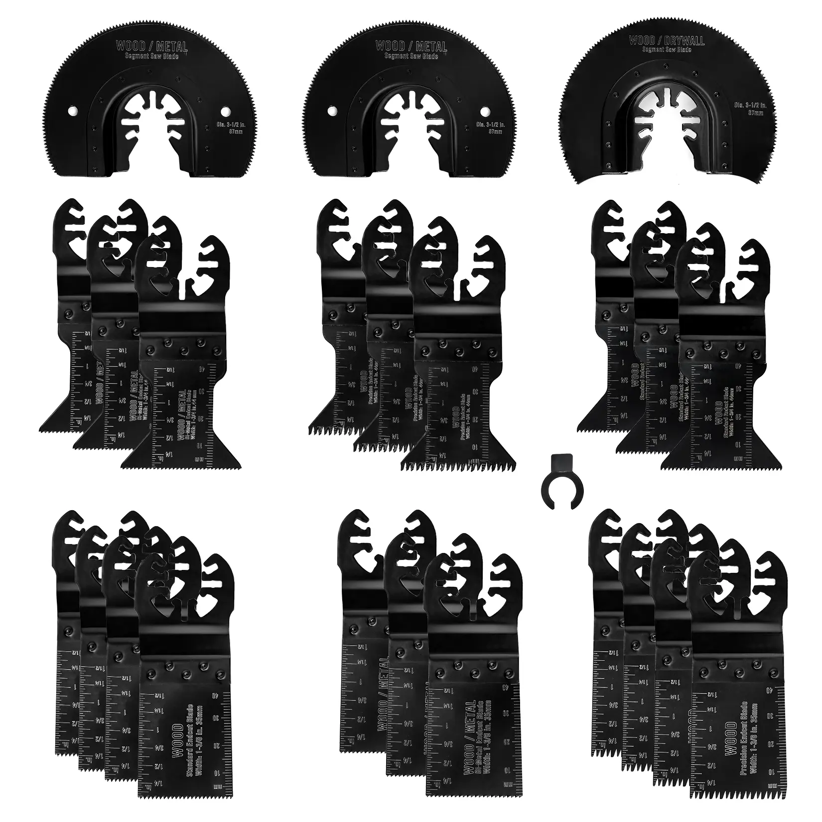 #fathersdaygift WORKPRO 23-Count Metal/Wood Oscillating Saw Blades Set for Quick Release Multitool, Blades for Dewalt, Craftsman, Ridgid, Milwaukee, Rockwell, Ryobi and More