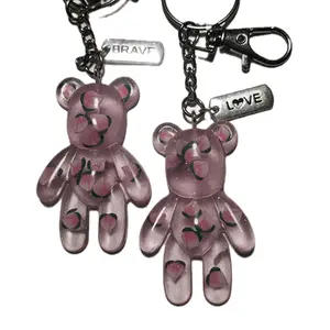 Peach Bear Silver Keychain - Unique Accessory for Collecting and Displaying - Ideal for Peach Lovers