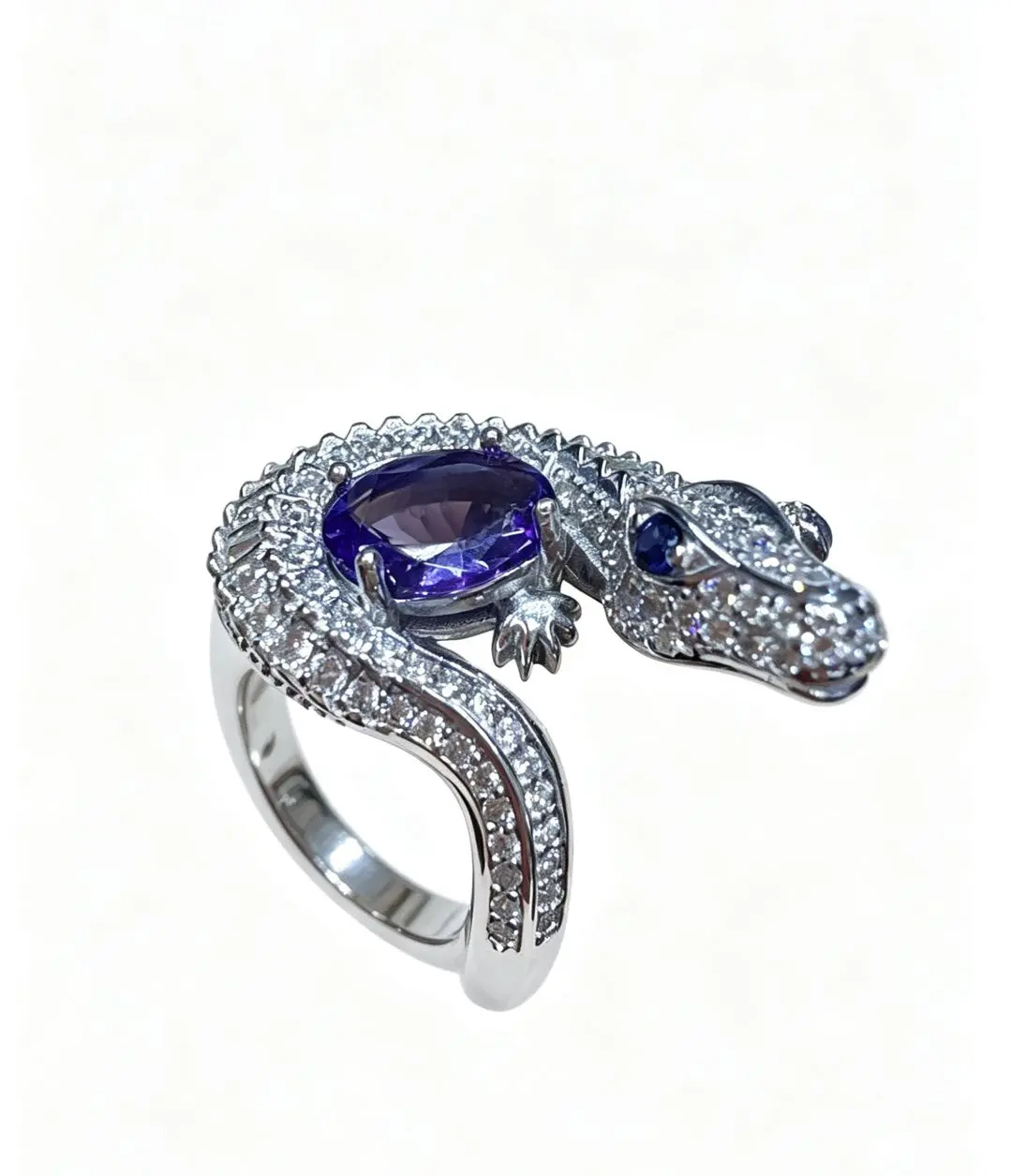 Evelyn(14009)gc.S925 tanzanite alligator ring $149/pc
