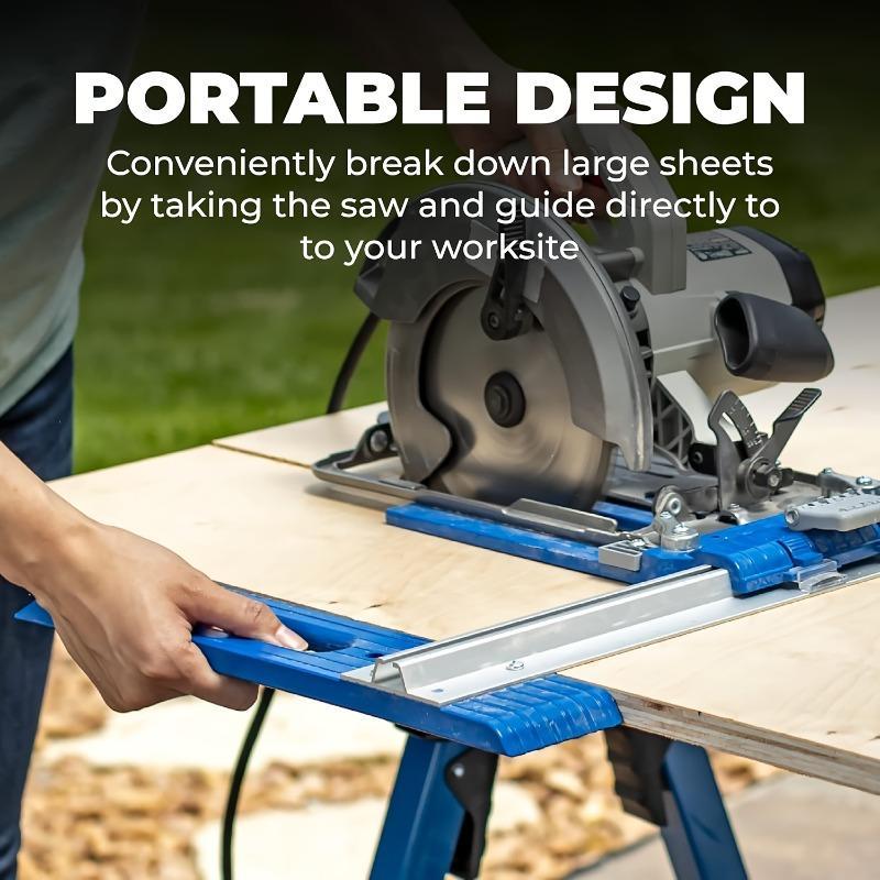 Circular Saw Guide Kit – Non-Powered Precision Tracking System with Quick Adjustment Clamp – Professional Woodworking Tool Set for Cabinetry, Plywood & Straight Cuts – Firm Grip Design