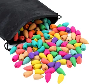 180 Pieces Backflow Incense Cones 10 Mixed Natural Scents Rose Jasmine Lily Mint Lavender and More Kinds of Mixed Natural Backflow Incense Cones for Home Use