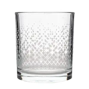 BARCONIC® Retro Silver Diamond Old Fashioned Glassware, 10oz Drinkware for Cocktails and Whiskey, Glassware Drinkware