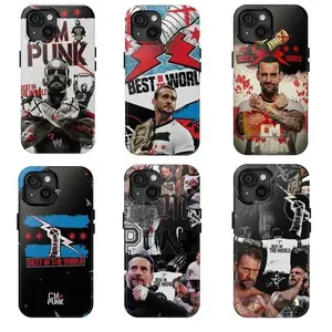 CM Punk Logo WWE Phone Case Wrestling Fan Gift Compatible with iPhone 11-17 Pro Max/Plus and Samsung Galaxy S23-25