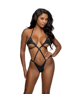 6757 - Holographic Dot Velvet X-Front 1PC