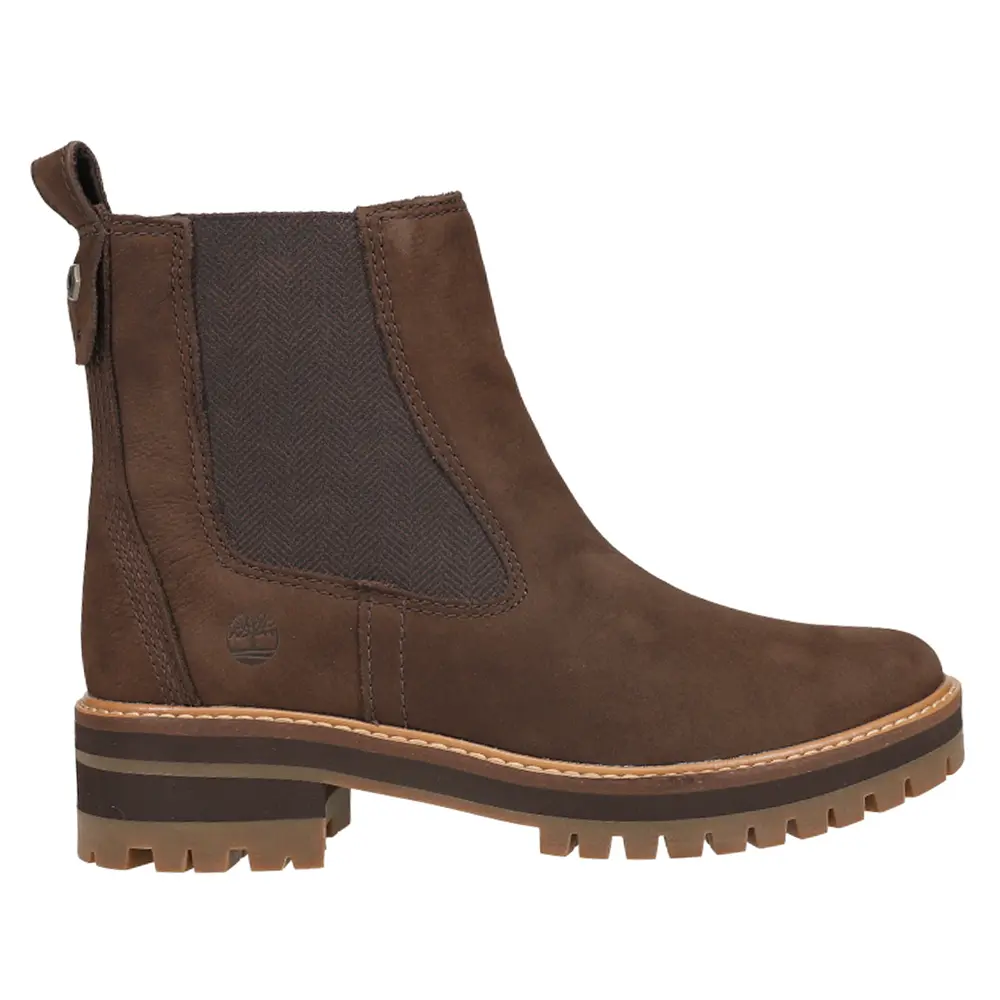 Timberland Womens Courmayeur Valley Round Toe Pull On Casual Boots Ankle Low Heel 1-2" - Brown