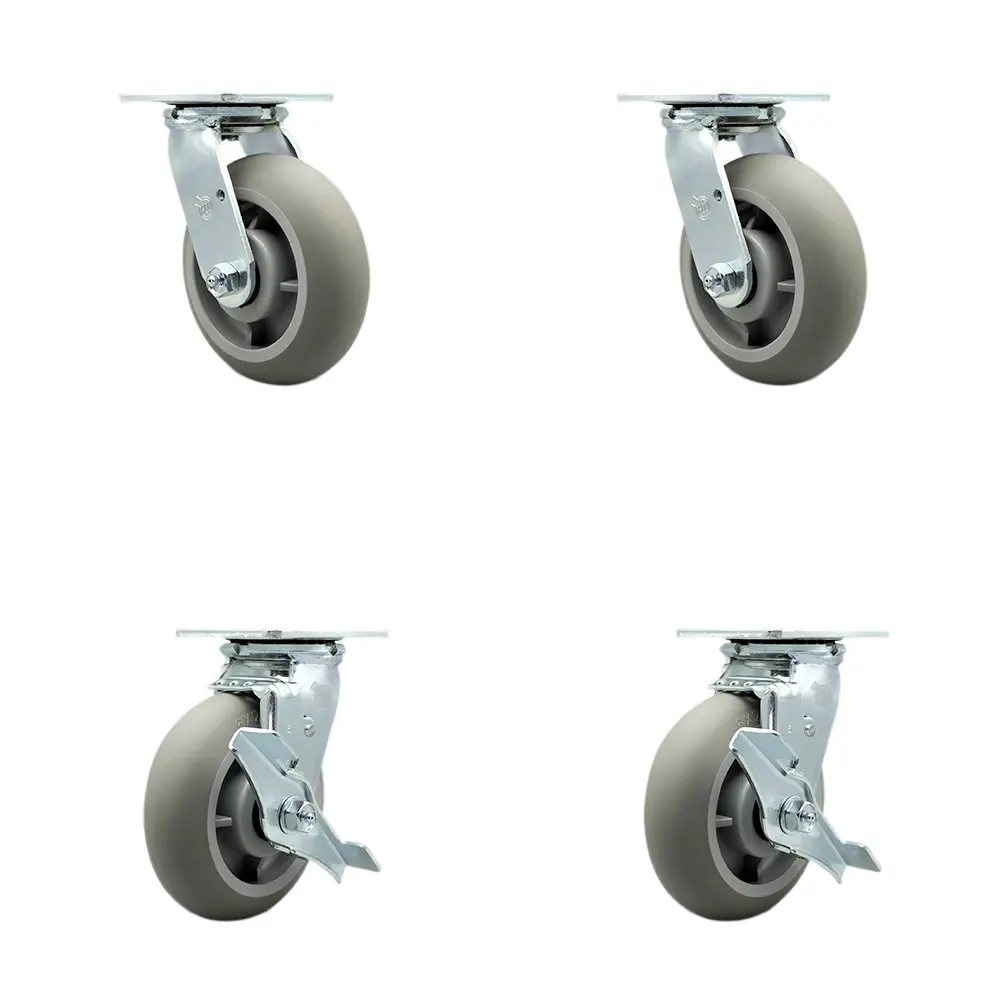 Service Caster TOOL-SCC-30CS620-TPRBD-2-TLB-2 Tool Box Caster Wheel Set - 6 in. Non-Marking, Zero Maintenance Thermoplastic Rubber Donut Tread Wheels