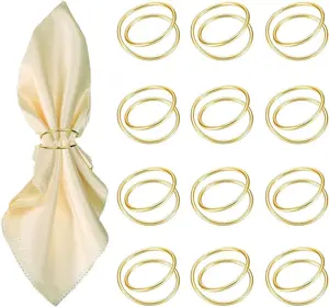 Gold Napkin Rings-12 PCS Metal Spiral Napkin Rings(Spiral) Napkin Holders Buckles for Family Dinner, Wedding, Party, Table Decorations