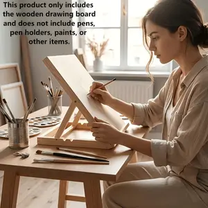 Adjustable Wooden Drawing Board, Portable A3 Sketching Easel with Stable Support Legs & Smooth Surface, Art Easel for Artists & Students, Desktop Sketch Pad, Ideal for Canvas & Photo Display