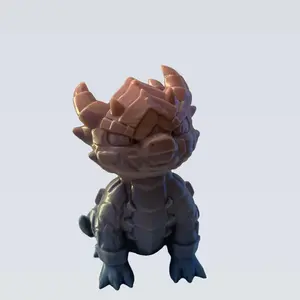 Rocky The Multicolor Dragon Fully 3D Printed Detailed View Figurine Decor Ornaments