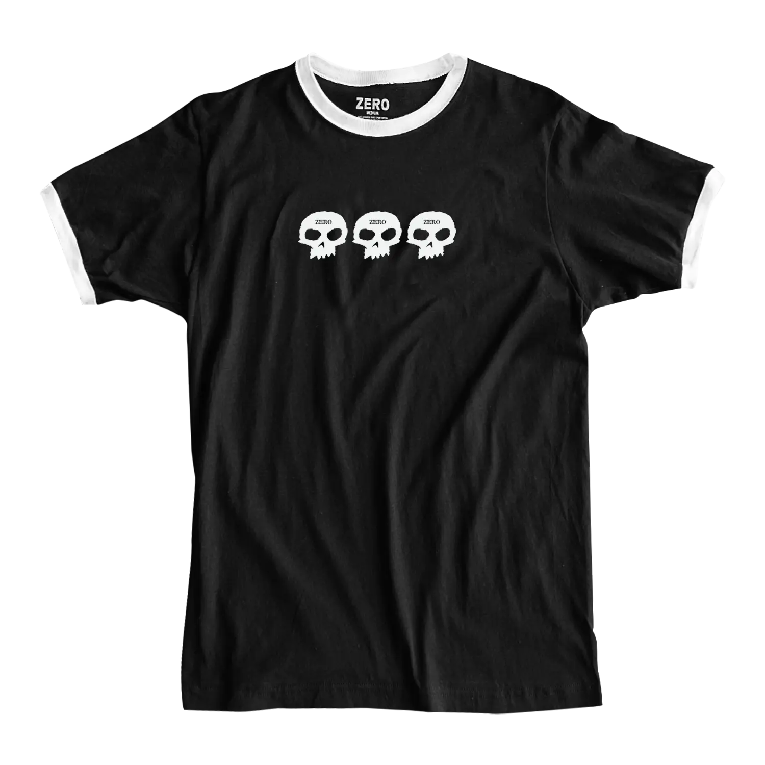 3 SKULL S/S RINGER - BLACK/WHITE 3 SKULL S/S RINGER - BLACK/WHITE