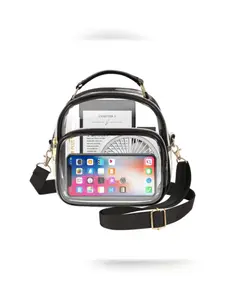 Women's Transparent Crossbody Bag, Odor-Free Portable Shoulder Bag, Large Capacity Travel Backpack, Casual Plain Design, All Seasons