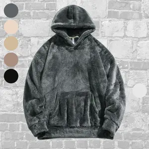 Men's Solid Color Fleece-Lined Hooded Jacket - Casual Stylish Active Outerwear Warm Plush Design for Fall Winter Outdoor Wear & Gifting Medium Size Menswear Coats