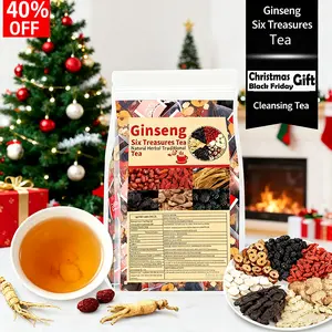 Kidney Tea Formula Ginseng Six Treasures Tea Natural Herbal Traditional Organic Kidney Cleansing Tea for Men Women Christmas Gift Family Friend Favor Black Friday Beverage loaded Healthcare Tea