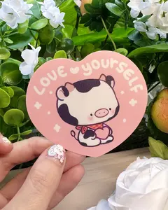 Cute Cow - Love Yourself - Vinyl Semi gloss Sticker