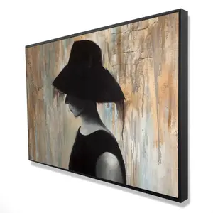 360 Stand Contemporary Framed Canvas Wall Artwork - 24x36 in. Artistic Audrey Hepburn with Big Hat Photo Print, Home Decor Supplies, Decoration, Room