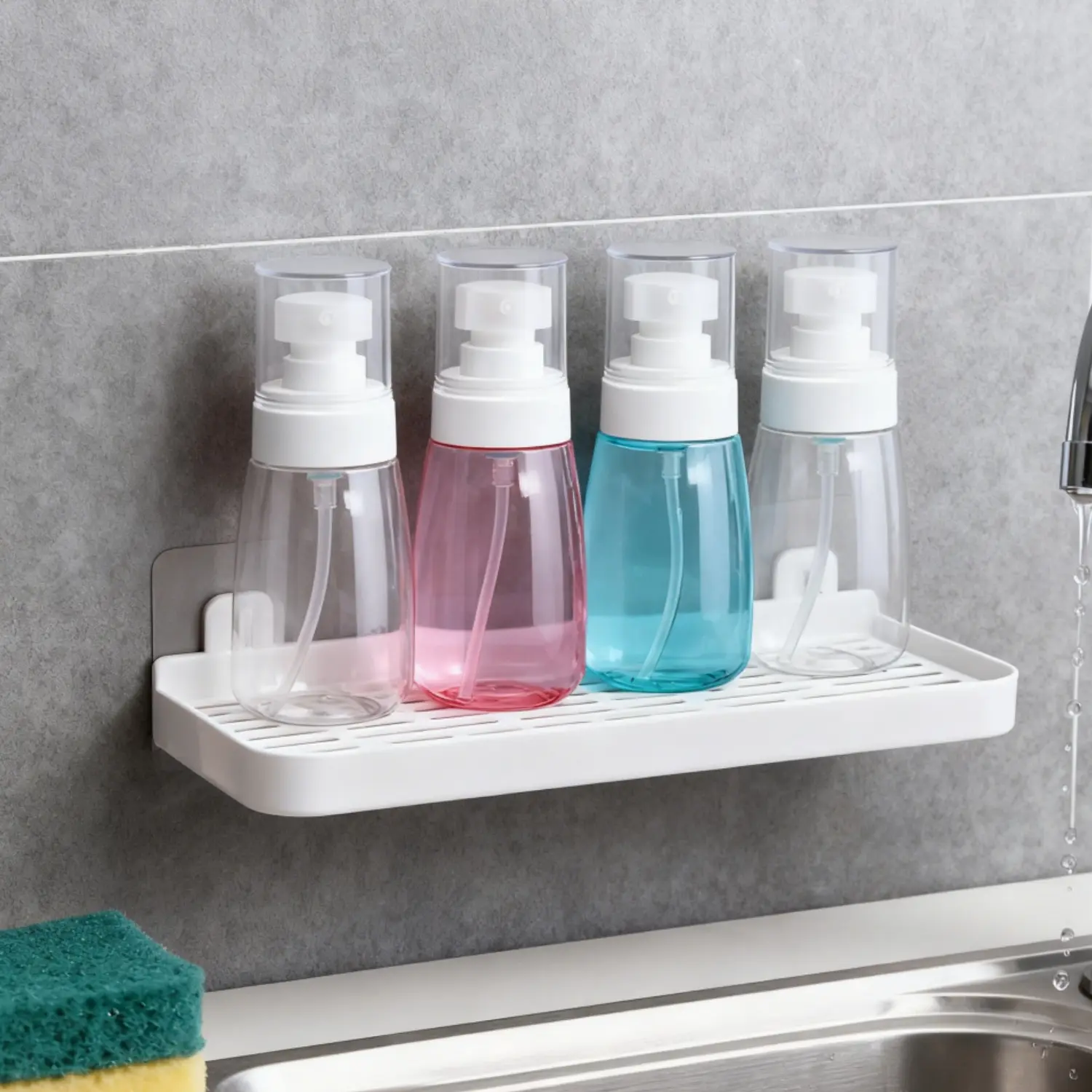 4Pack Compact Shape Spray Bottles - 2.03oz/60ml Leakproof Transparent Fine Mist Empty Refillable Plastic Containers with Covers for Travel Uses, Storage, Perfume, Skincare (Home Improvement Building Supplies)