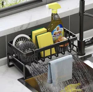 Kitchen Accessories Sink Drying RackGadgets,StainlessMetalSpongeDrainHolder,MultifunctionalStorage Rack,StorageOrganizer,Household Essentials