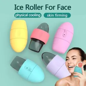 Silicone Ice Face Roller Contour Shrink Pores Remove Dark Circles Facial Slimming Massage Tools for Cooling Skin Firming