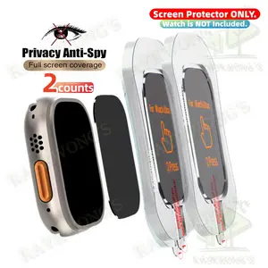 KAYKWONG'S 2-Pack Watch Screen Protector, Watch Screen Cover with Installation Tool, HD Clear or Privacy Option with Tempered Glass, Compatible with Apple Watch Ultra 1/2 Series 49mm, Durable & Scratch-Resistant Design, Easy Installation