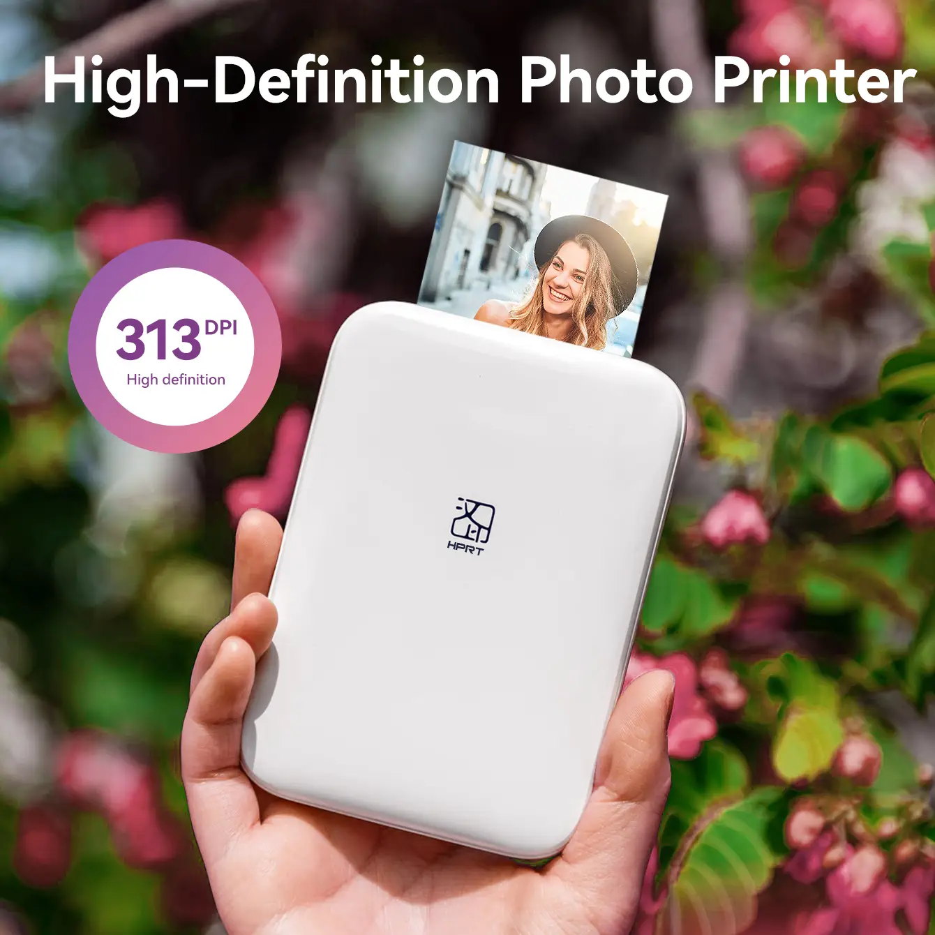 HPRT MT53 Mini Bluetooth Photo Printer, Portable Wireless 2x3 Inch Sticker Printer, Instant Color Photos, Compatible with iPhone & Android