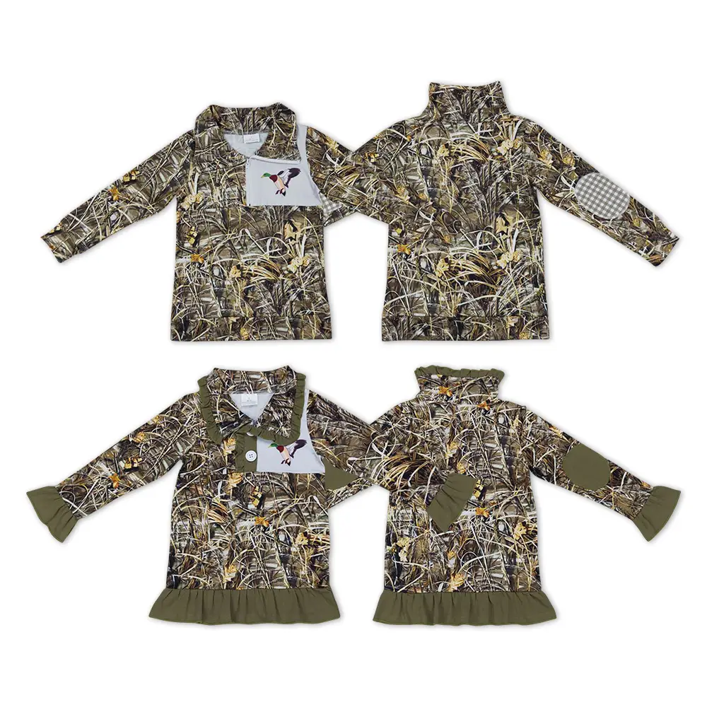 BT0332--hunting mallard ducks long sleeve boys pullover