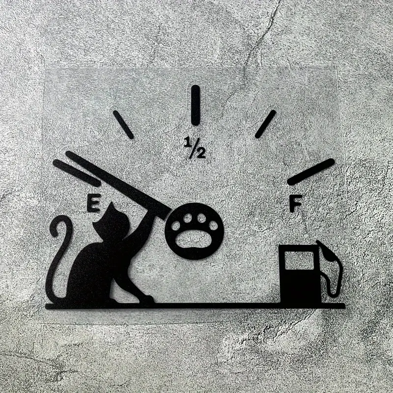 1PC of funny fuel gauge cat sticker suitable for car body scratch cover fuel tank cap DIY waterproof sunscreen decorative cartoon decal Automotive Decals Automobile Decals Car Stickers Sticker For Cars Car Decals