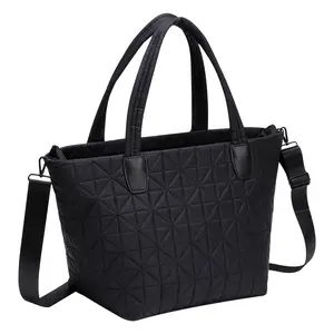 Tote Bag for Women, Large Capacity Lightweight  Puffy Tote Bag for Women Quilted Laptop Shoulder Handbag, Lightweight Work Tote with Multiple Compartments for Travel & Work Organize Zipper Closure Durable Tote bag dealsforyoudays