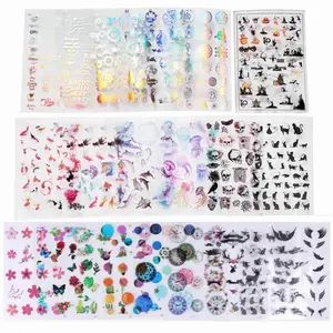 Clear Stickers for Resin 25 Sheets Zodiac Foil Floral & More Themes Gold Letter Number Skull Halloween Goldfish Planet Leaves Holographic PVC Art Supplies Kits - LET'S RESIN