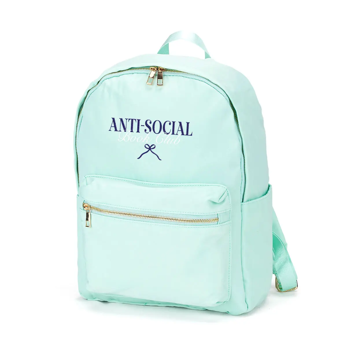 Viv&Lou Anti-Social Book Club Bow Embroidered Charlie Backpack