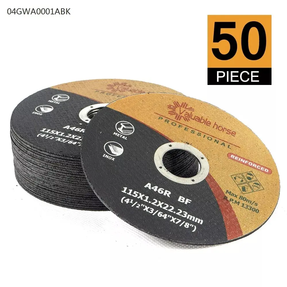 CROSSDESIGN Fiberglass Carbide Cut-Off Wheels, 50-Pack 4.5" Diameter 1/16" Thickness 7/8" Arbor Power Tool Accessories for Stainless Steel, Metal Automotive & Motorcycle Fasteners