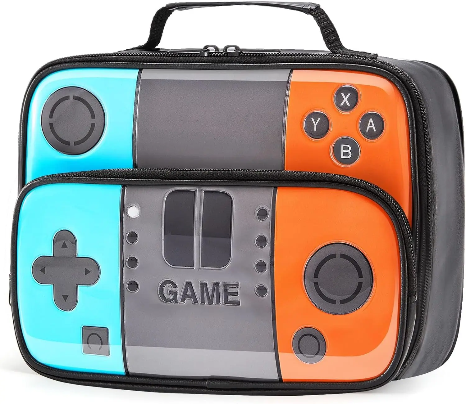 Game Console Lunch Box for Kids – Reusable Leather Insulated Lunch Bag, Waterproof Mini Cooler for School, Daycare, Picnic & Camping