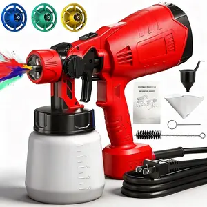 1000ml Paint Sprayer Gun  - 3 Spray Modes, 3 Nozzles, Adjustable Flow Control for Home Interior Furniture, Walls