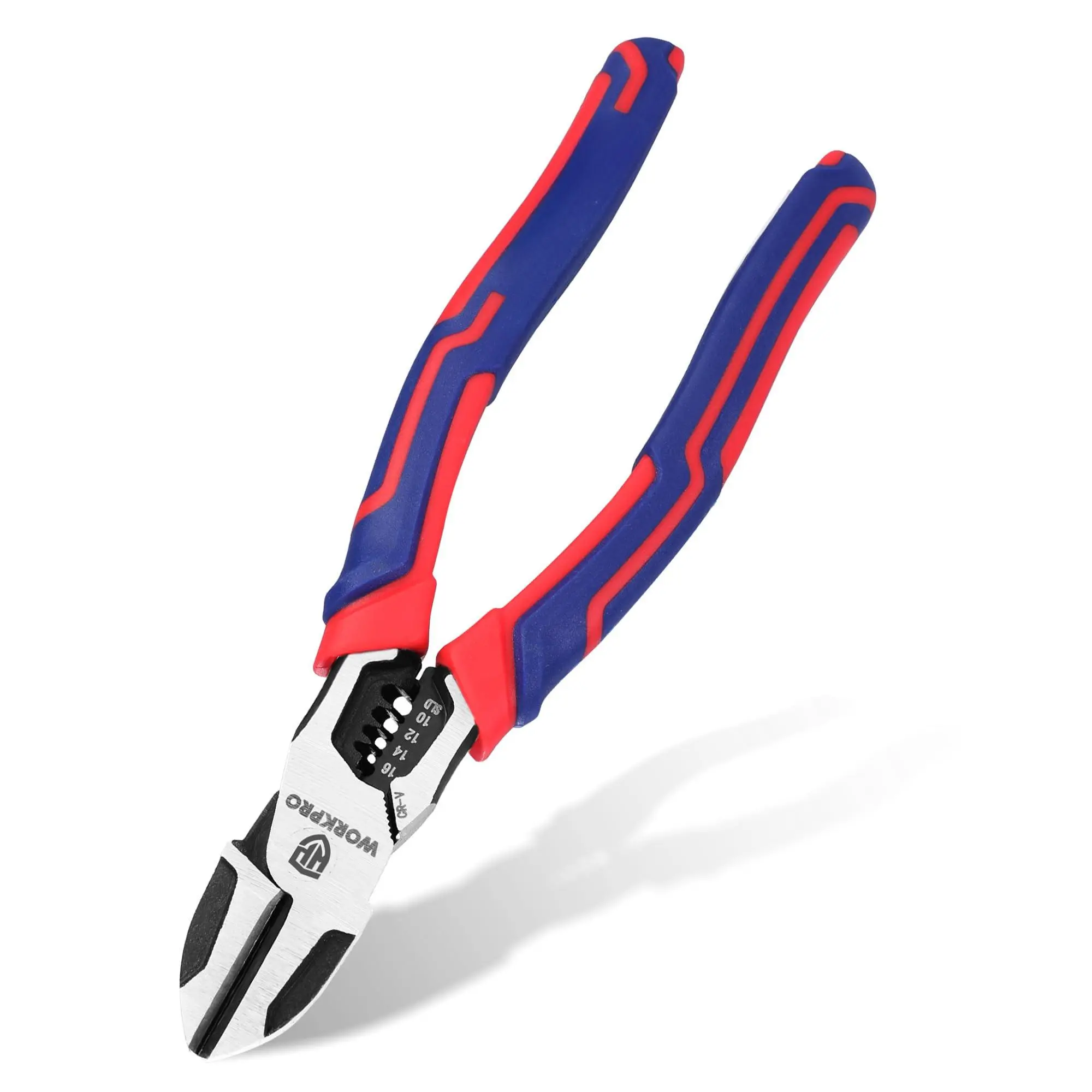 2-in-1 Diagonal Pliers With Wire Stripper  7.5 Inch Crv Steel Cutters Comfort Grip Handles Heavy Duty Side-cutting For Electricians And Homes Christmas Gift