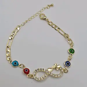 Christ-Inspired Multicolor Eyes by INFINITY WITH CHRIST gold-plated BRACELET
