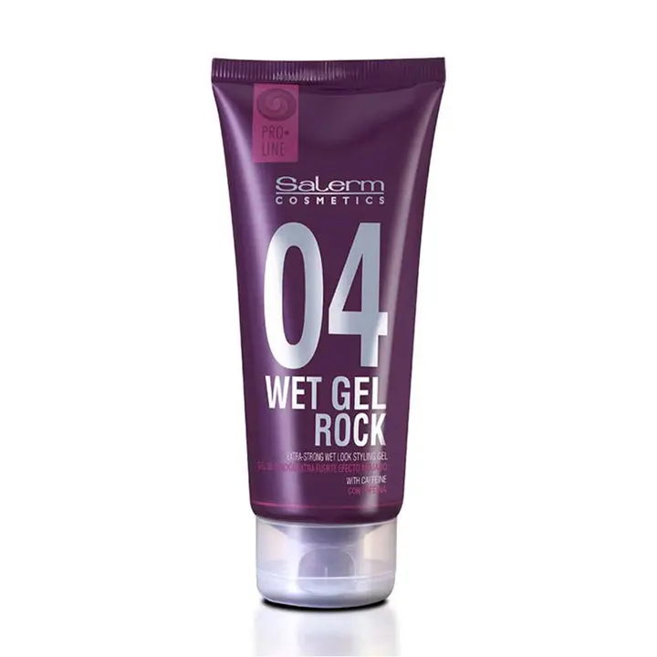 Salerm Caffeinated Haircare Gel - Level 4 Flexible Strong Hold Non-Sticky Smooth Gel for Long-Lasting Wet Look, Energizing No-Residue Hair Product, Non Sticky Gel
