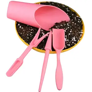 2Sets Mini Garden Soil Spoon Plastic Planting/Transplanting Garden Tool Set Indoor Miniature Garden Plant Care Shovel Soil Cup Bucket Shovel Transplanting Tool Portable