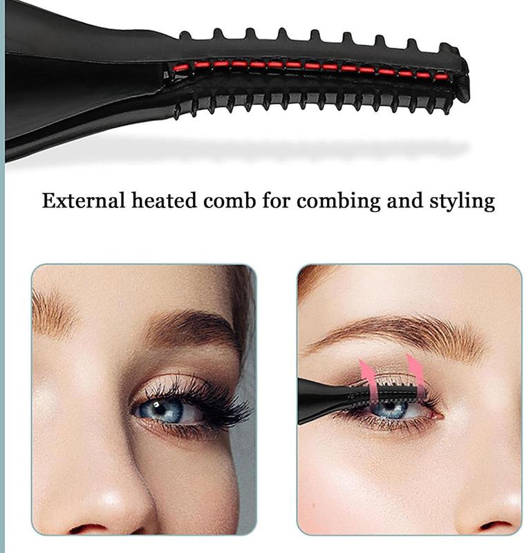 Heated Eyelash Curler, Electric Eyelash Curler Rechargeable, Portable Eyelash Curler, Mini USB Eye Lash, Quick Curling Long-Lasting, ABS Makeup Tools Gift for Women Girls