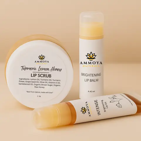 Ammoya Naturals Intense Lip Brightening Oil Balm Lemon Skincare Cocoa Butter Nourishing Moisture Honey Hydrating