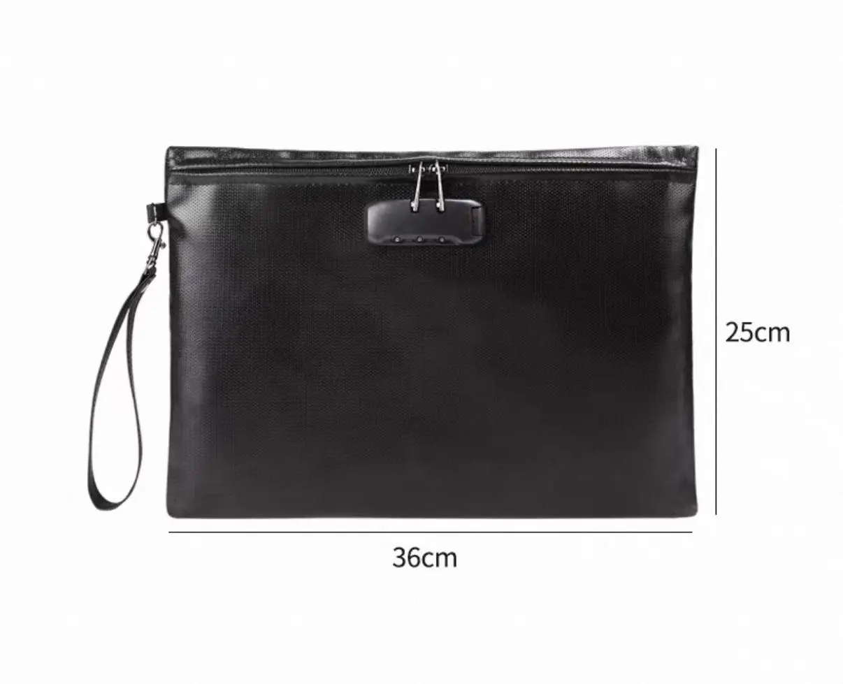 14.2"x9.9" Fireproof Document Bag with Combination Lock,Waterproof Fire Resistant File Storage Pouch,Large Capacity Safe Storage Bag for Contracts,Passports,Certificates,Legal Documents Home Office Use