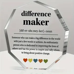 Acrylic Desktop Ornament, Thank You Gift, Teacher Appreciation Quote, Difference Maker Home Office Gift, Desk Decor Sign, Plaques