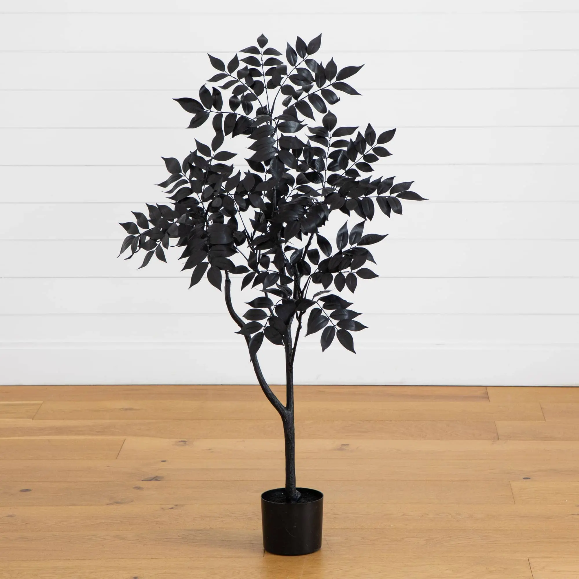 4-ft Synthetic Black Sumac Artificial Plant - Minimalist Decorative Halloween Home & Office Decor, Bendable Branches Single Unit (4-ft from Nursery Pot)
