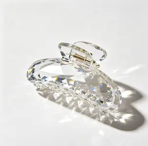 Crystal Hair Claw, Fashion Accessory for Women, Non-Slip Decorative Clip