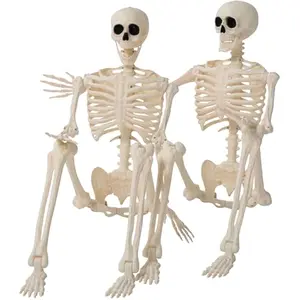 2PCS 36" Halloween Skeleton Decor, 3FT Full Body Stayable Movable Joints, Posable Hanging Skeletons for Halloween Decoration, Yard, Graveyard, Haunted House Props, Spooky Scene Party Favor