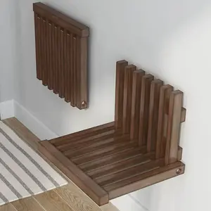 Fodable Wooden Wall Mounted Bench | Ornament | Balnut | Wall Mounted Seat | Eco-friendly | Shower Bench