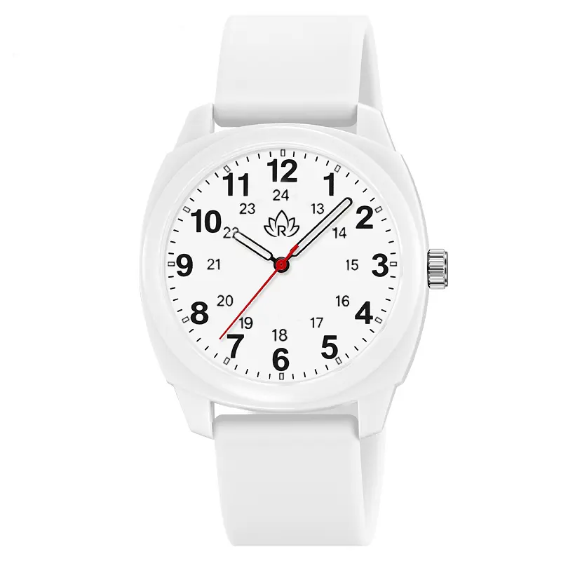 RIASA Clinical Watch for Nurses – 24-Hour Military Time, Red Second Hand, Luminous, 5ATM Water Resistant