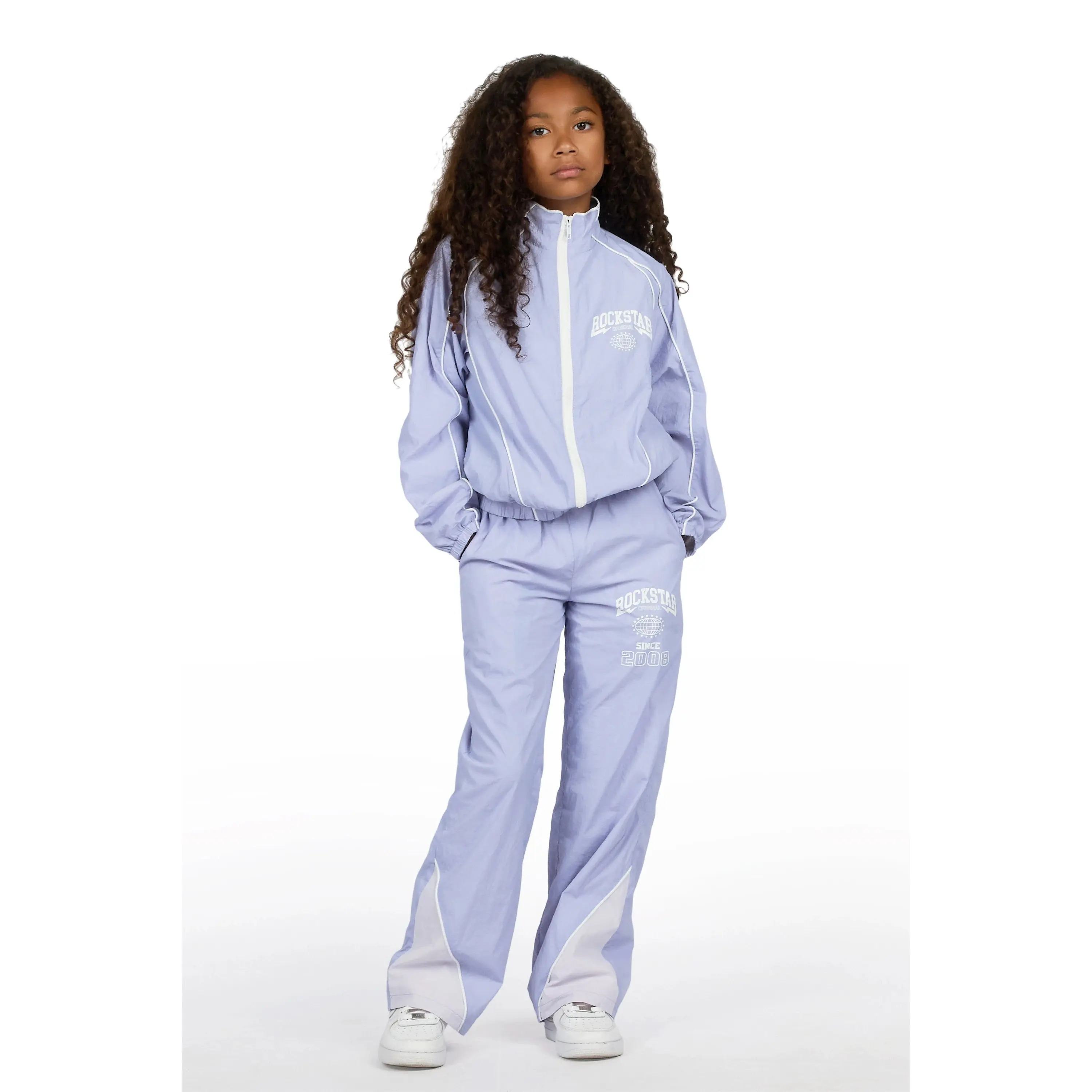 Girls Ventosa Lavender/Purple Windbreaker Jacket Track Set Girls Ventosa Lavender/Purple Windbreaker Jacket Track Set