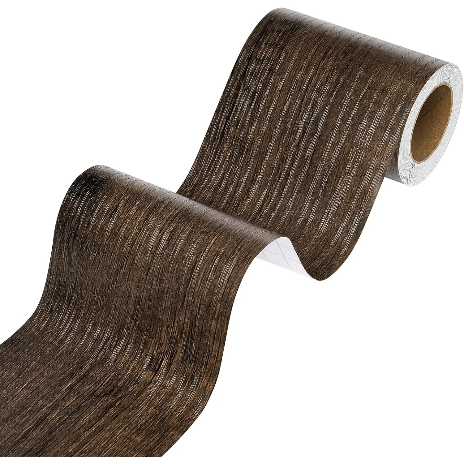 Thick Walnut Wood Mirror Frame Border Peel and Stick Wallpaper Borders for Bathroom Wall Mirror Trim Wood Grain Repair Tape Removable Waterproof 3inx17ft